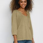 Linen Mix Notch Neck Kary Blouse