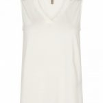 Marica gathered trim V neck vest