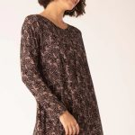 Paper Leaves Crossover Neck Tunic