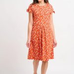 Floating Floral Tie Sleeve Dress