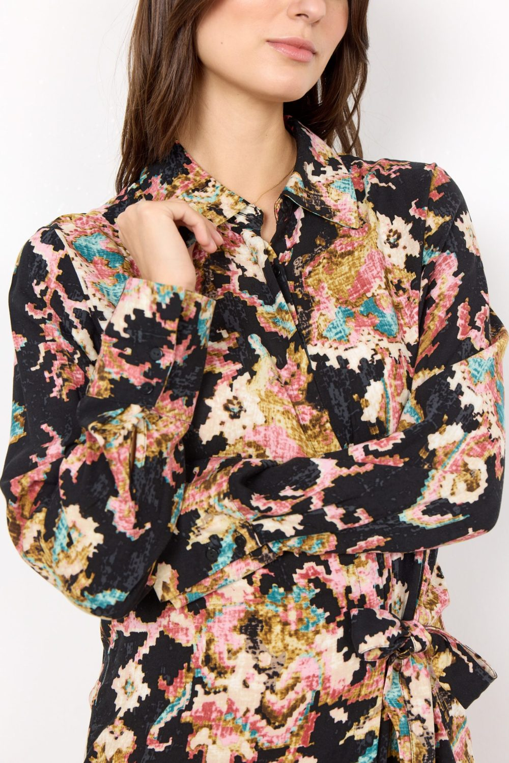 Takari Tie Waist Shirt Dress - Image 2