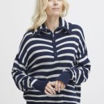 Adele Zip Neck Stripe Jumper