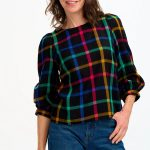 Blaise Rainbow Check Top