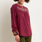Folk Floral Embroidered Tee