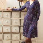 Filled Little Flowers Jersey Mock Wrap Dress