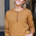 Henley Roll Edge Fine Knit Jumper