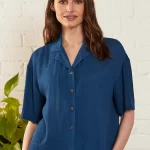 Crinkle Viscose Boxy Shirt