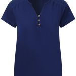 Short Sleeve Notch Neck Jersey Tee
