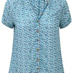 Tetris Puzzle Print Notch Neck Button Through Shirt