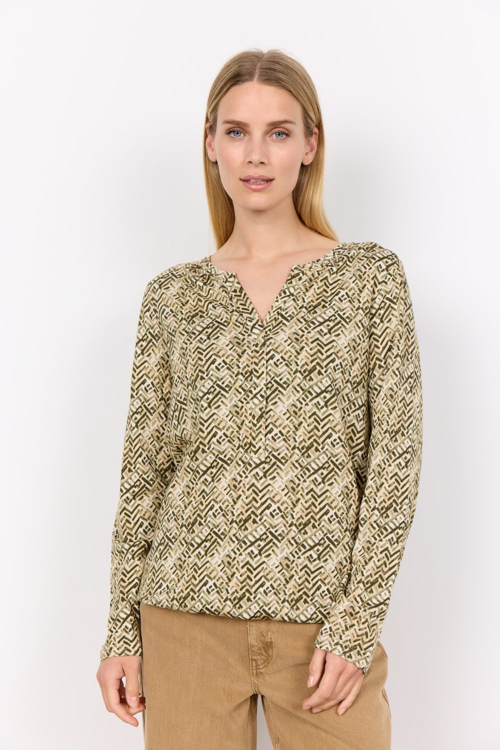 Felicity AOP 477 Notch Neck Top - Image 1