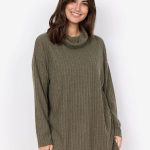 Isel 2 Ribbed Cowl Neck Tunic