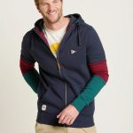 Colour Block Zip Through Hoodie