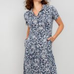 Elmore Printed Cotton Jersey Shirt Dress