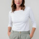 Monica Organic Cotton Jersey 3/4 Sleeve Top
