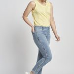 654CT Slim Fit Denim Pull On Jeans with Side Stitch Detail