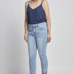 675T Light Denim Ankle Grazer with Hem Detail