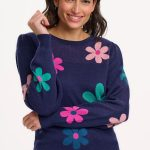 Madeline Jumper Navy Garden Flowers