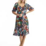 Cape Verde Puff Sleeve Midi Dress