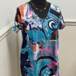 Contemporary V Neck Orient Blue T-Shirt