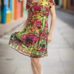 El Paso Short Sleeve Bias Frill Dress
