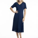 Essentials Rayon Dobby Godet Dress