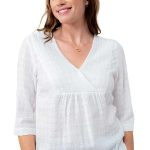 Myrtle 3/4 Sleeve Seersucker Check Top