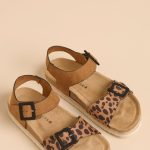 Leopard Spot Ankle Strap Sandal