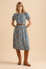 Navy Secret Garden Midi Dress - Image 2