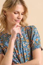 Navy Secret Garden Midi Dress - Image 4