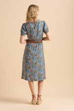 Navy Secret Garden Midi Dress - Image 3