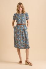 Navy Secret Garden Midi Dress