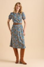 Navy Secret Garden Midi Dress - Image 6