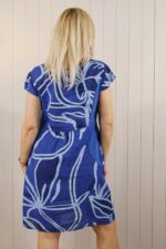 Abstract Print Elastic Panel Stretch Dress - Image 3
