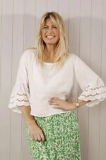 Linen Broderie Anglaise Top