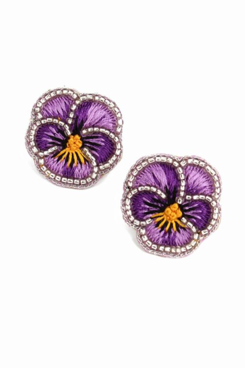 Pansy Beaded Studs