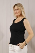Ribbed Lace Edge Vest