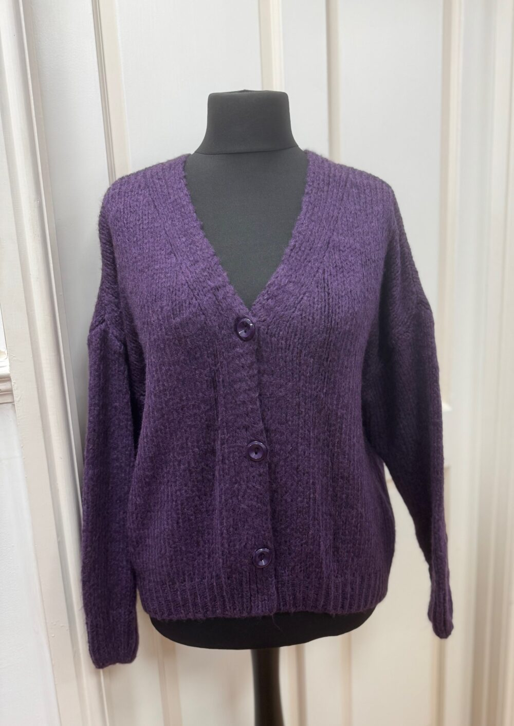 Chunky Knit Button Front Cardigan - Image 3