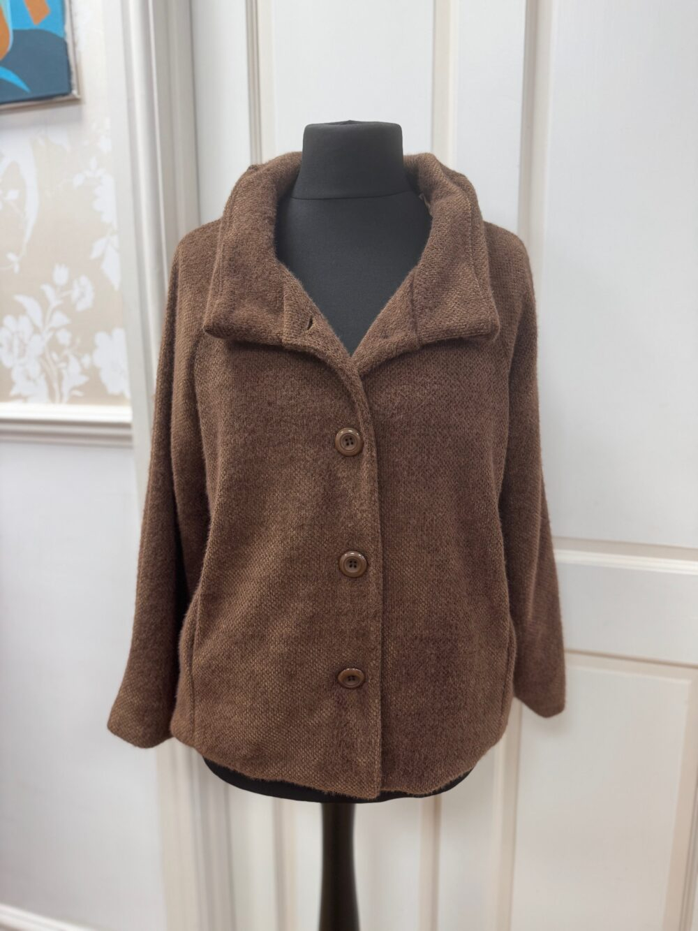 Soft Touch Button Front Collared Jacket - Image 1