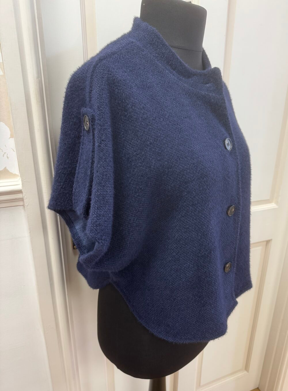 Soft Touch Button Front Poncho - Image 2