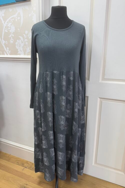 Cotton Mono Print Long Sleeve Venus Dress