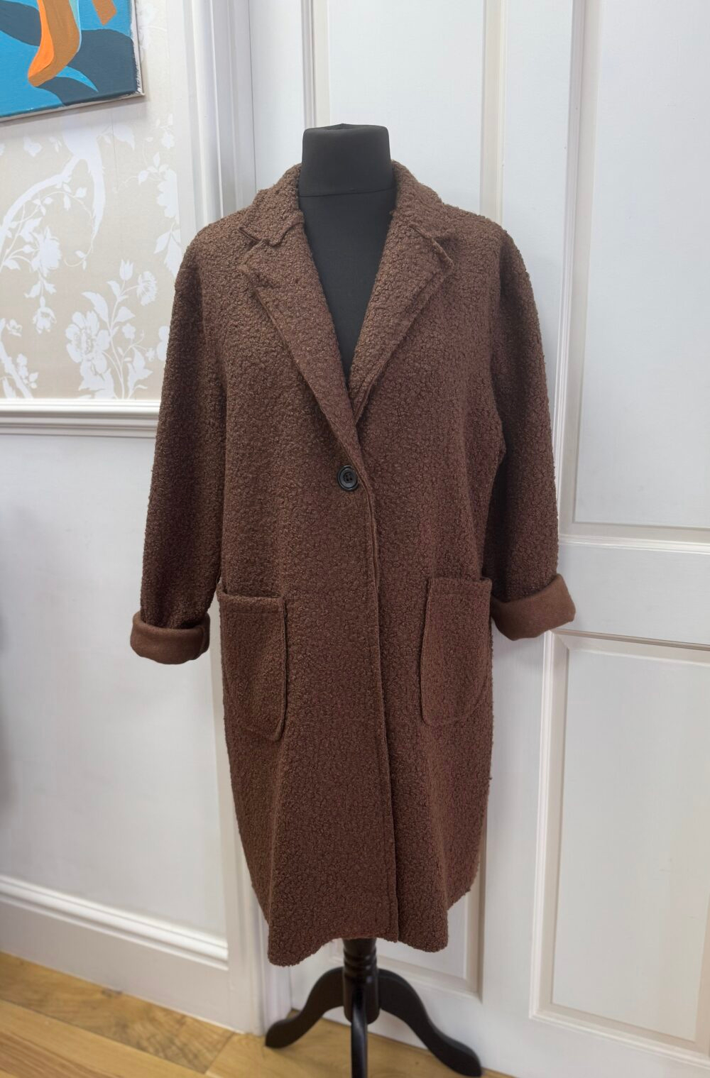 Boucle One Button Coat - Image 3