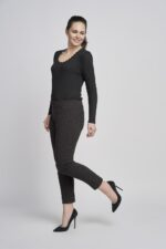 302CT Slim Leg Bengaline Jacquard Ankle Grazer - Image 3