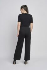 610T Wide Leg Ponte Trouser With Button Feature - Image 4