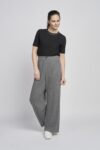 697T- Grey/White tripe Wide Leg Trouser