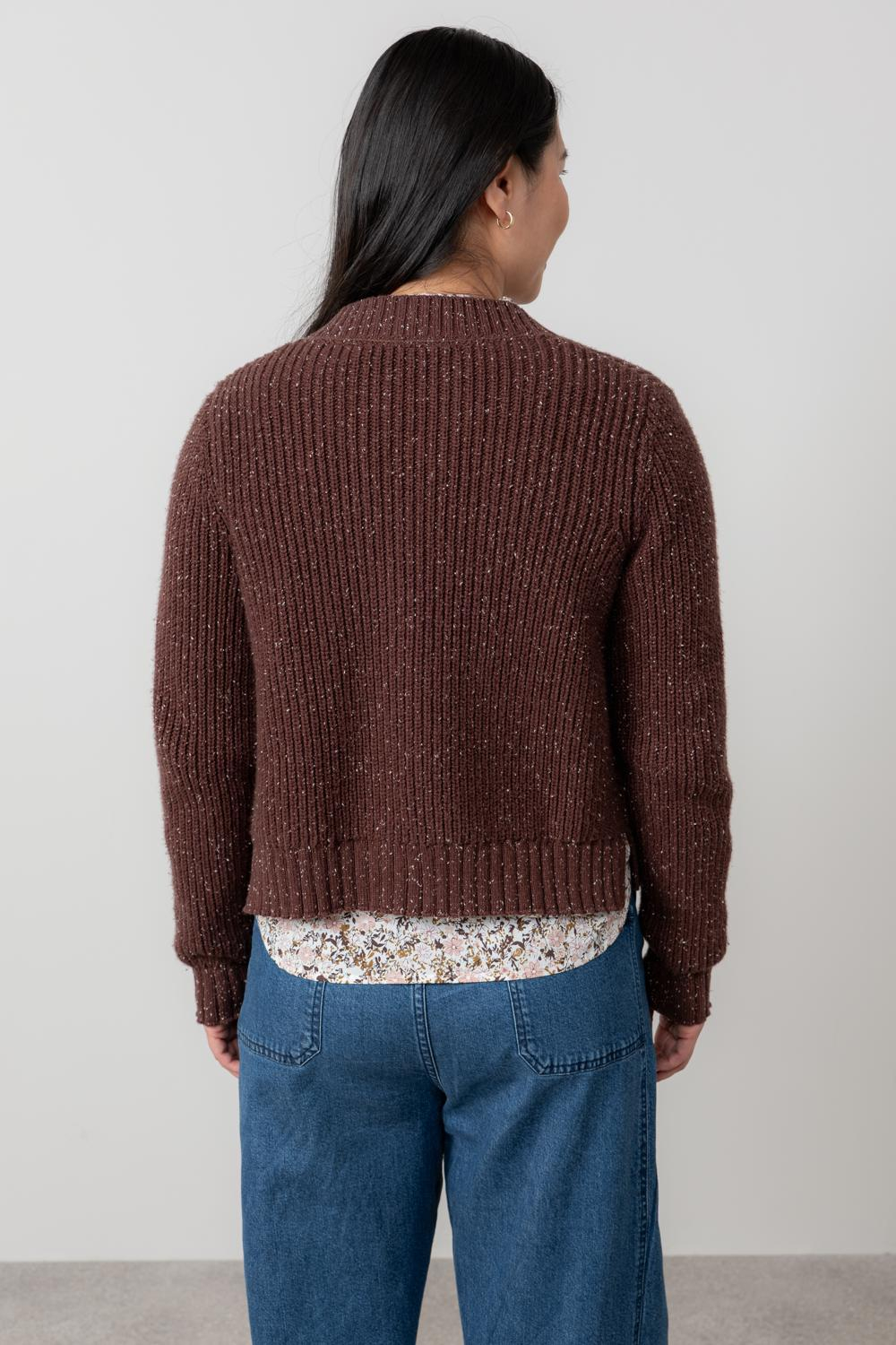 june-rib-cardigan-fleck-knit-chocolate2 June Rib Fleck Knit Cardigan - Image 3