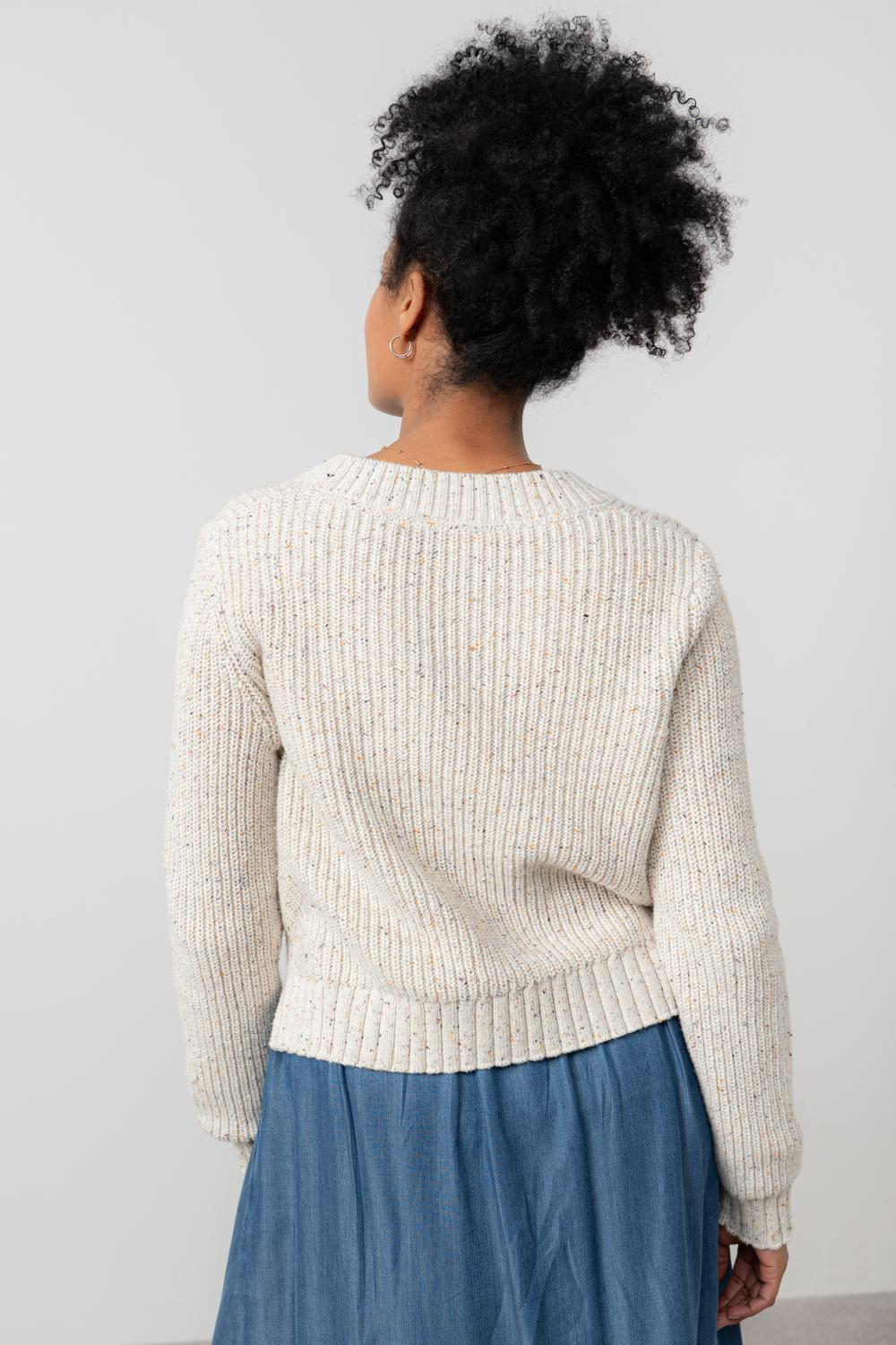 june-rib-cardigan-fleck-knit-ecru2 June Rib Fleck Knit Cardigan - Image 8