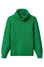 Remarkable Roll Neck Diamond Knit Jumper - Image 5