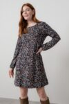 Spruce Ditsy Print Swing Dress Cosmos