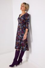 Winter Walks Leaf Print Jersey Dress - Image 2