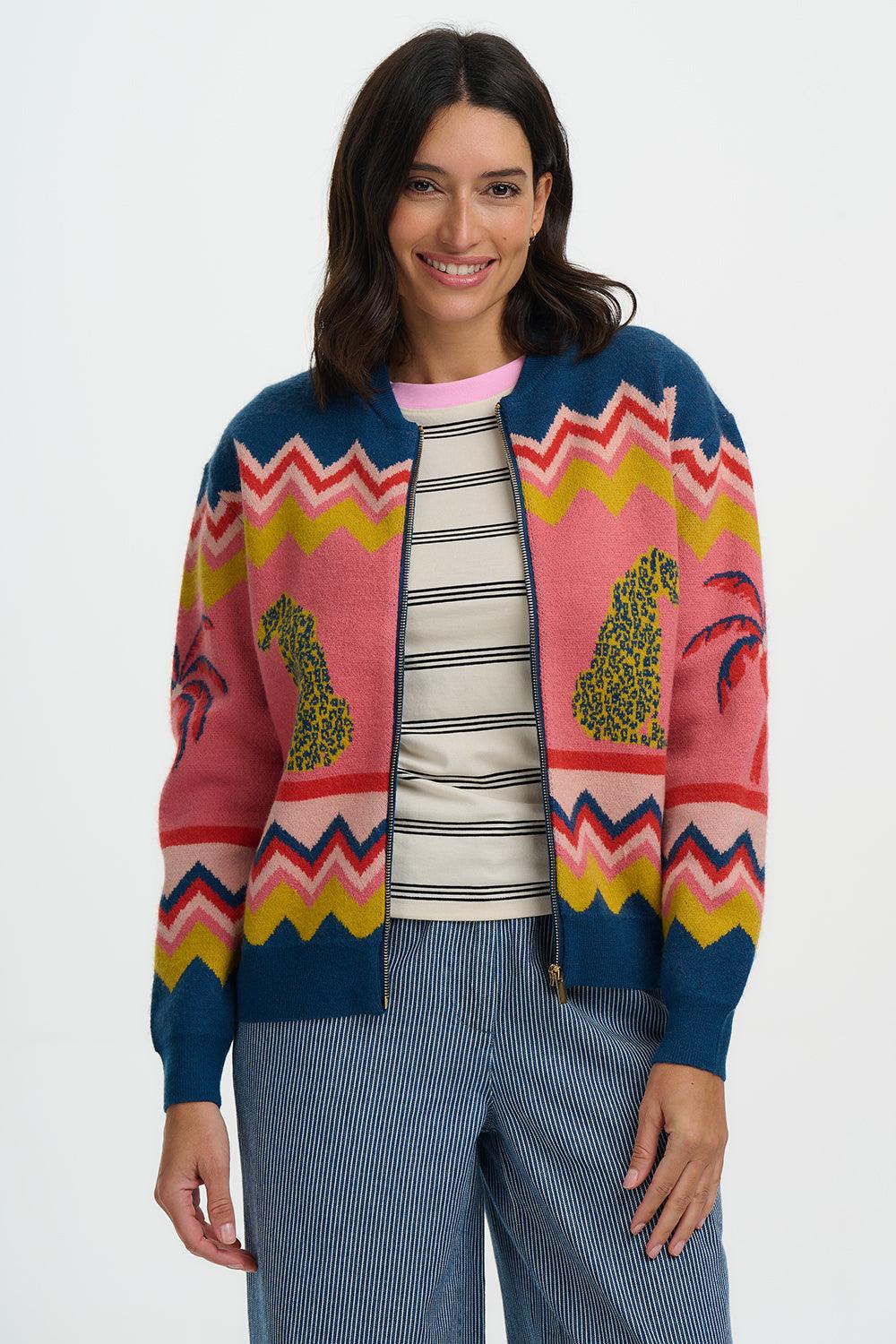 solana-knitted-bomber-multi-leopard-and-palms1 Solana Knitted Bomber Leopard & Palms - Image 1